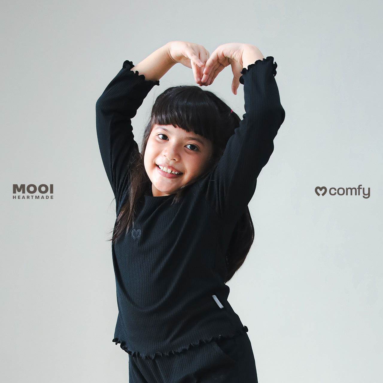 Mooi Atasan Lengan Panjang Anak Perempuan Comfy Rib Basic Long Sleeve Top