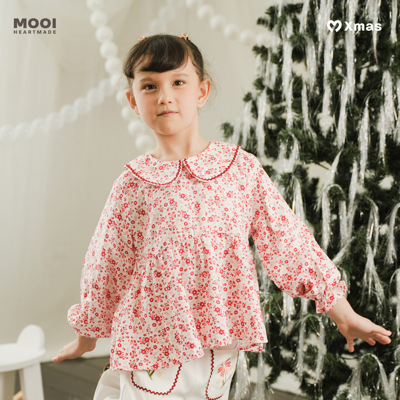 Mooi Atasan Anak Perempuan Christmas Collection Nancy Top