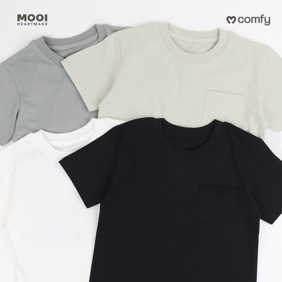 Mooi Kaos Anak Pocket Unisex Comfy T-Shirt Pocket Kids
