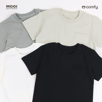 Mooi Kaos Anak Pocket Unisex Comfy T-Shirt Pocket Kids