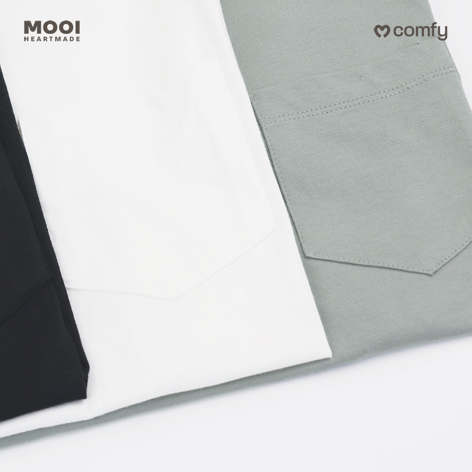 Mooi Kaos Dewasa Unisex Laki Laki Perempuan Kantong Comfy T-Shirt Pocket Adult Cowok Cewek