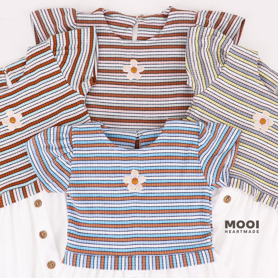 Mooi Dress Anak Perempuan Karina Rib Striped Dress