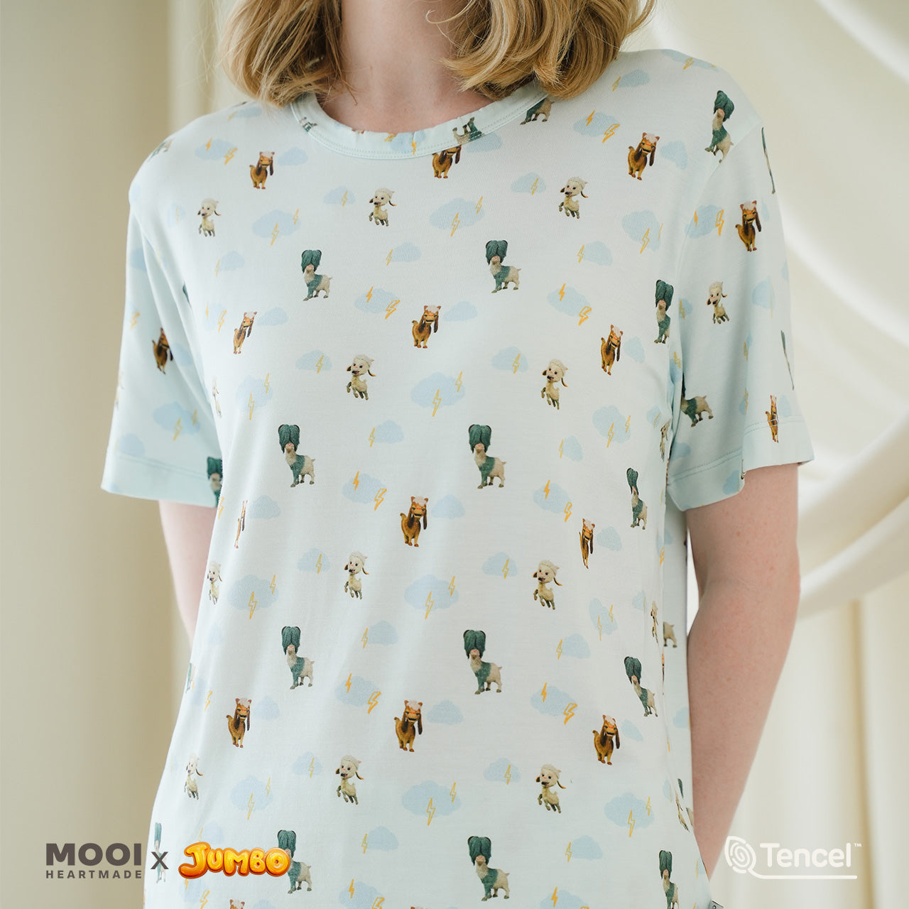 Mooi x Jumbo Piyama Dewasa Setelan Tencel Short Pajamas Adult