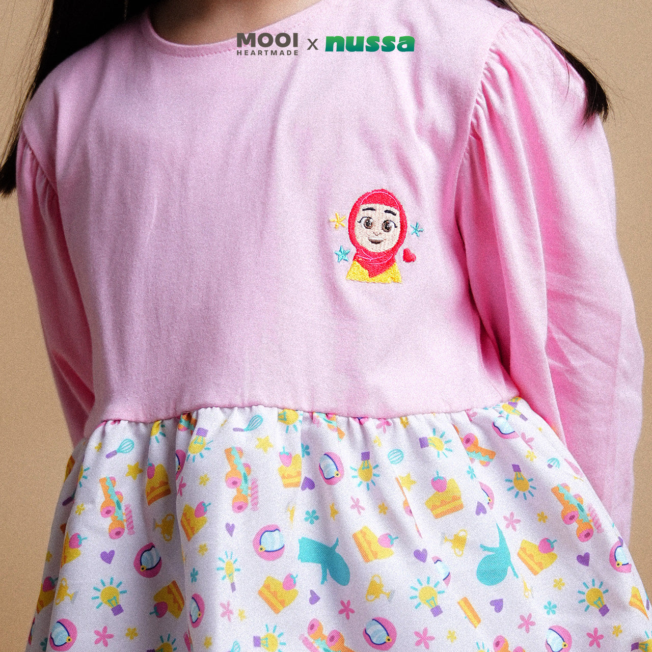 Mooi x Nussa Atasan Anak Perempuan Rarra Ballon Top