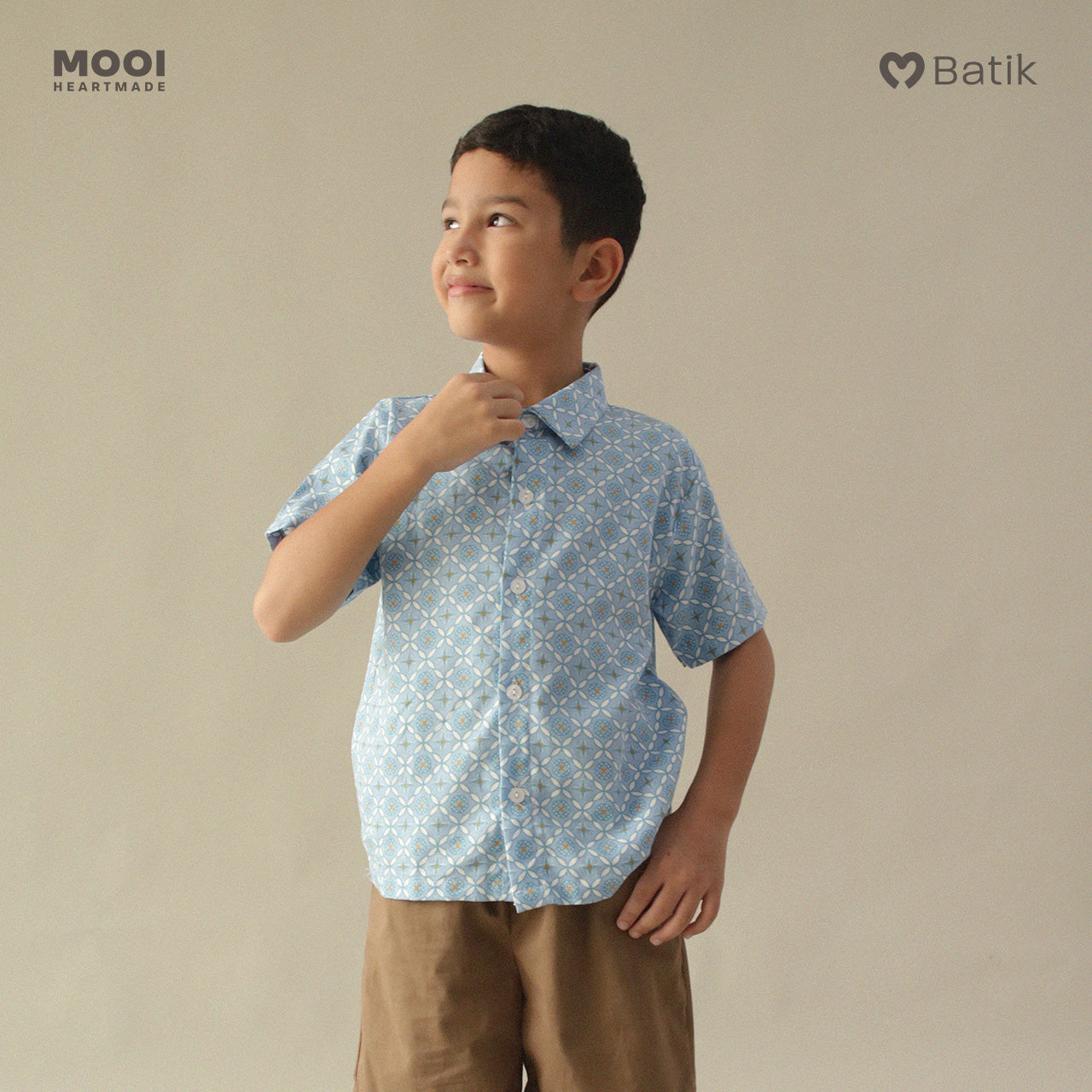 Mooi Atasan Batik Kemeja Anak Laki-Laki Mahagra Batik Shirt
