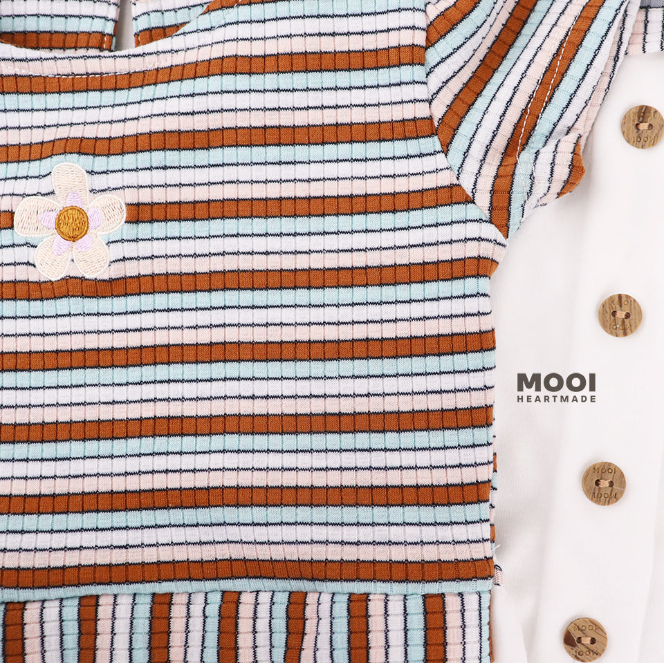 Mooi Dress Anak Perempuan Karina Rib Striped Dress
