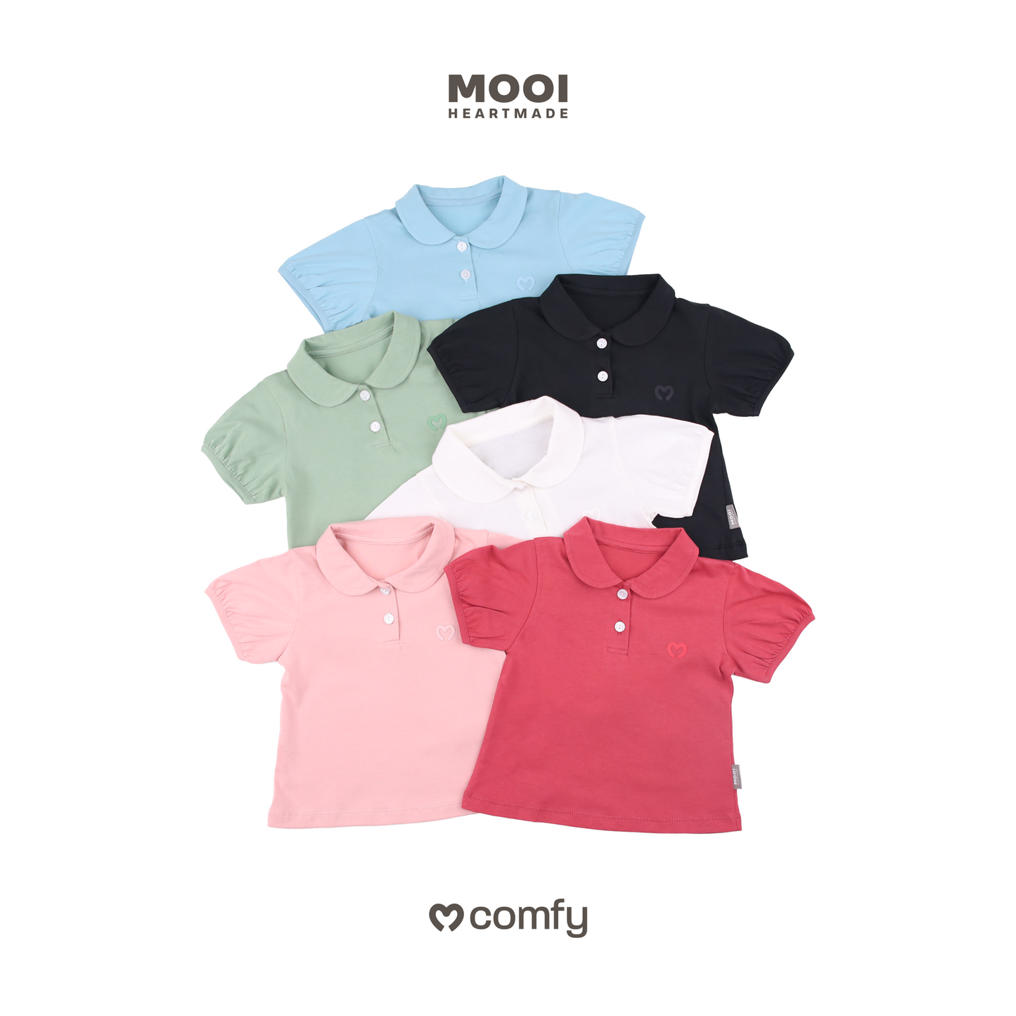 Mooi Atasan Anak Perempuan Comfy Girls Cotton Polo Top
