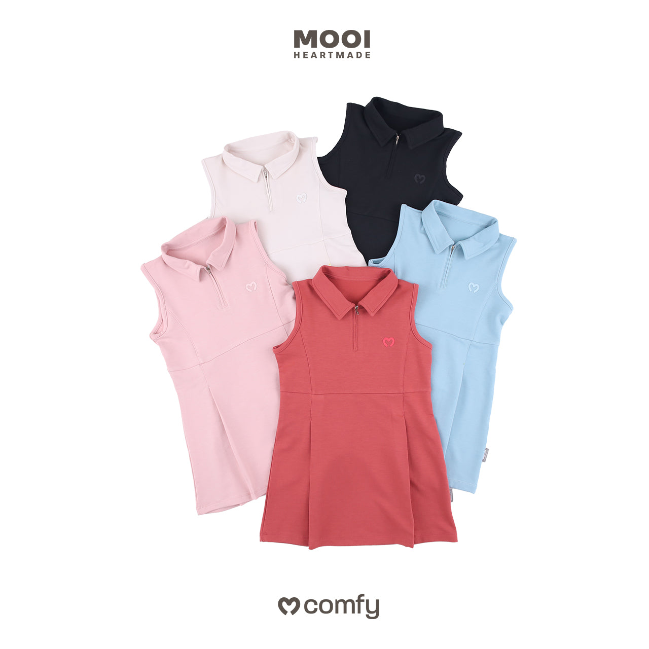 Mooi Dress Anak Perempuan Comfy Girls Polo Dress