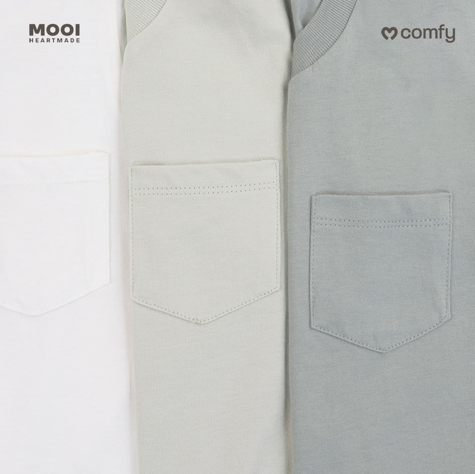 Mooi Kaos Anak Pocket Unisex Comfy T-Shirt Pocket Kids