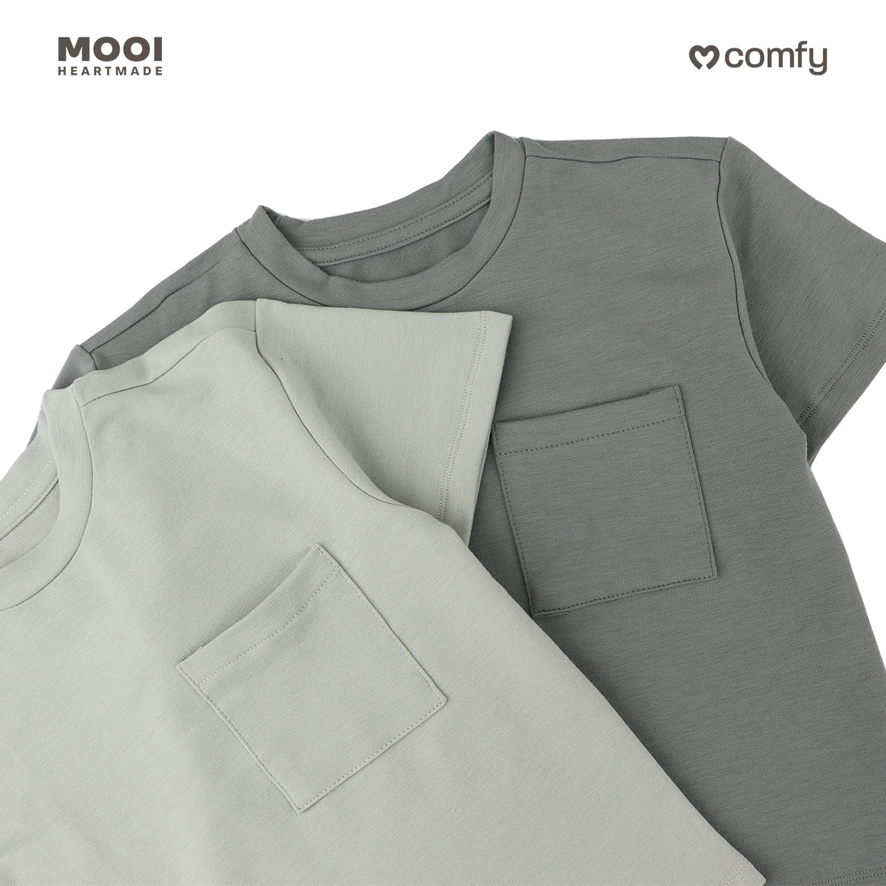 Mooi Kaos Anak Pocket Unisex Comfy Oversized T-Shirt Pocket Kids