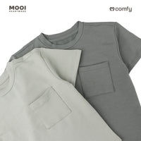 Mooi Kaos Anak Pocket Unisex Comfy Oversized T-Shirt Pocket Kids