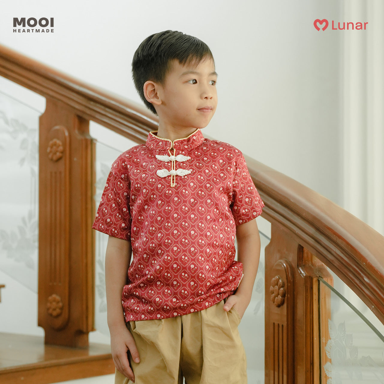 Mooi Kemeja Anak Laki-Laki Lunar Collection Liu Cheongsam Shirt