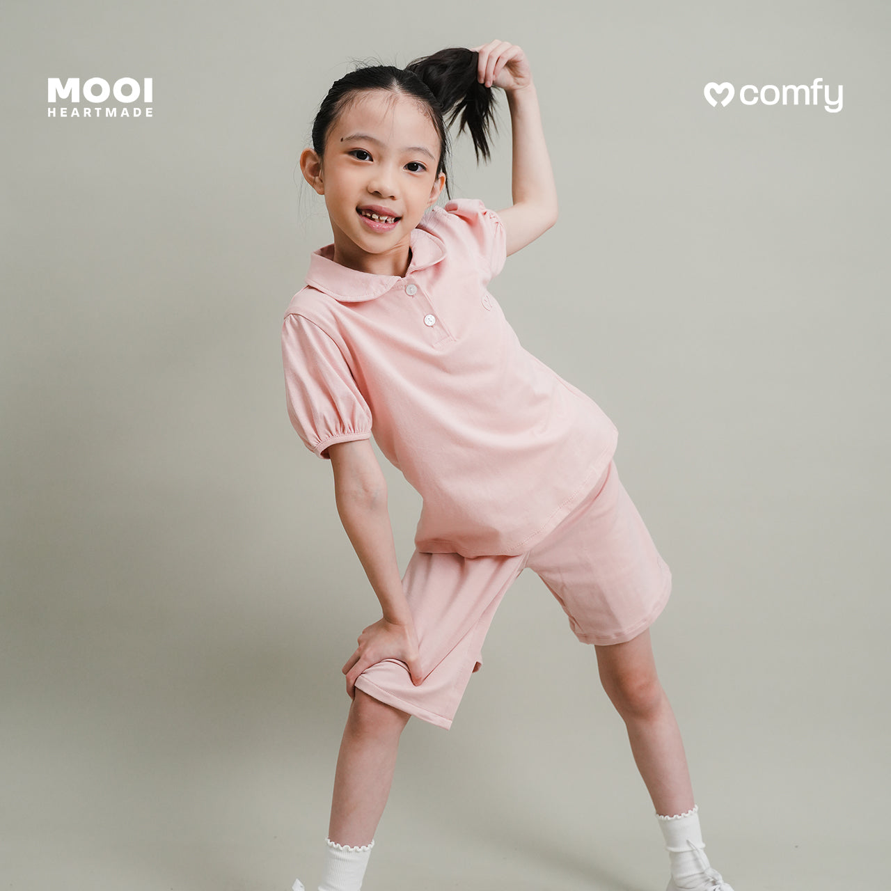 Mooi Atasan Anak Perempuan Comfy Girls Cotton Polo Top