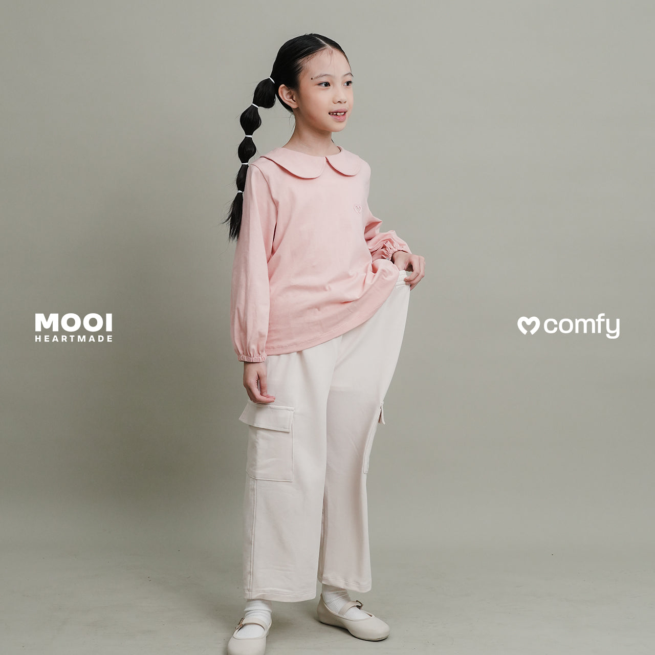Mooi Atasan Anak Perempuan Comfy Girls Long Sleeve Collar