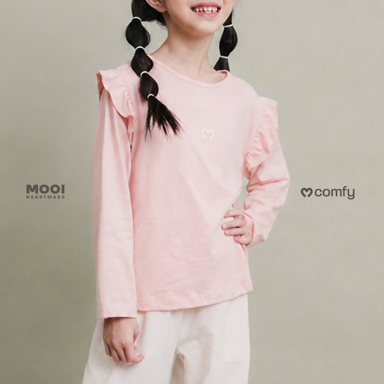 Mooi Atasan Anak Perempuan Comfy Girls Ruffle Long Sleeve
