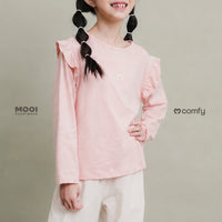 Mooi Atasan Anak Perempuan Comfy Girls Ruffle Long Sleeve