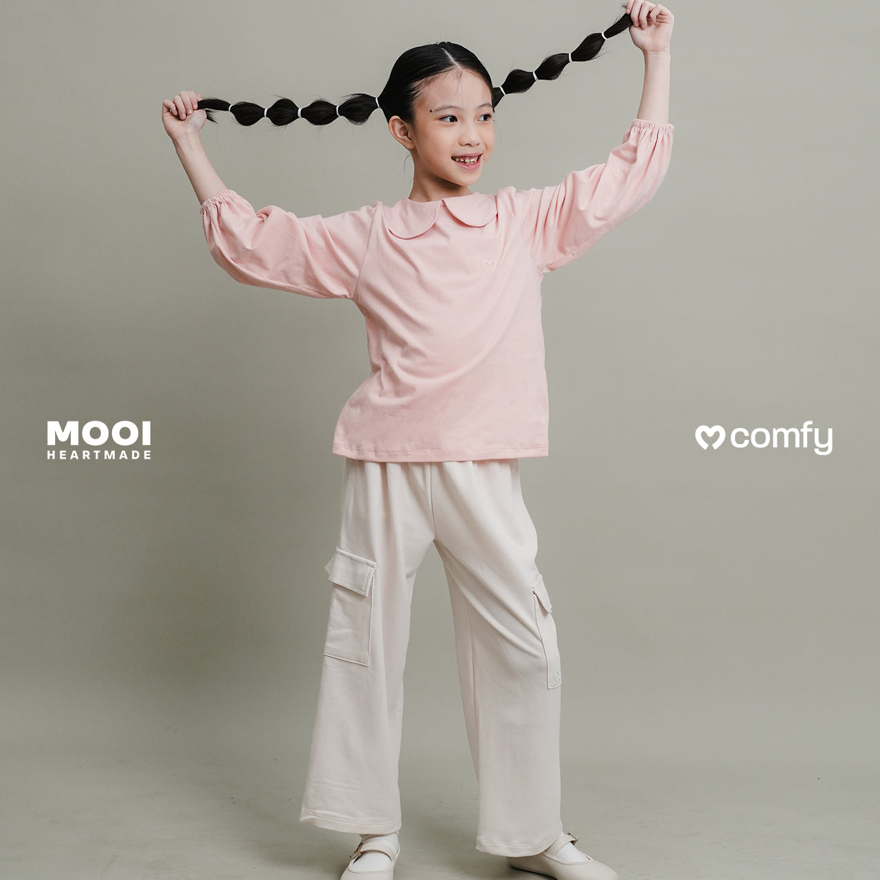 Mooi Atasan Anak Perempuan Comfy Girls Long Sleeve Collar
