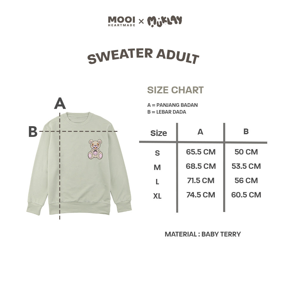 Mooi X Muklay Sweater Dewasa Unisex Sweater Basic Adult