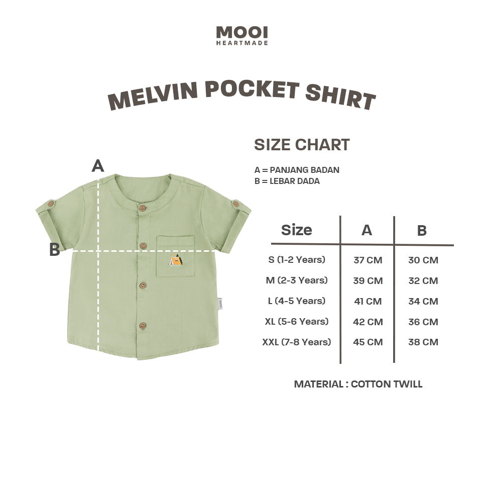 Mooi Kemeja Anak Laki – Laki Melvin Pocket Shirt