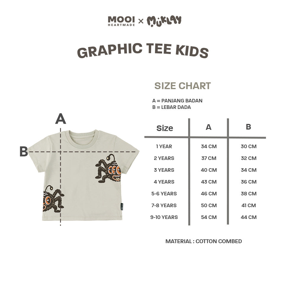 Mooi X Muklay Kaos Anak Unisex Graphic Tee Kids