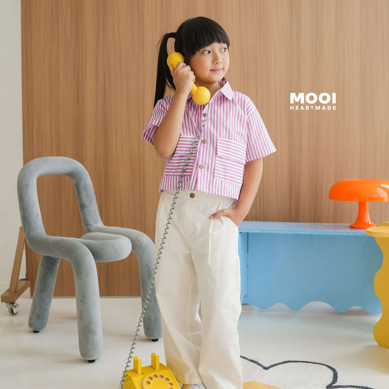 Mooi Kemeja Anak Perempuan Liora Striped Shirt