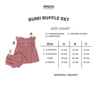 Mooi Setelan Anak Perempuan Rumi Rib Ruffle Set