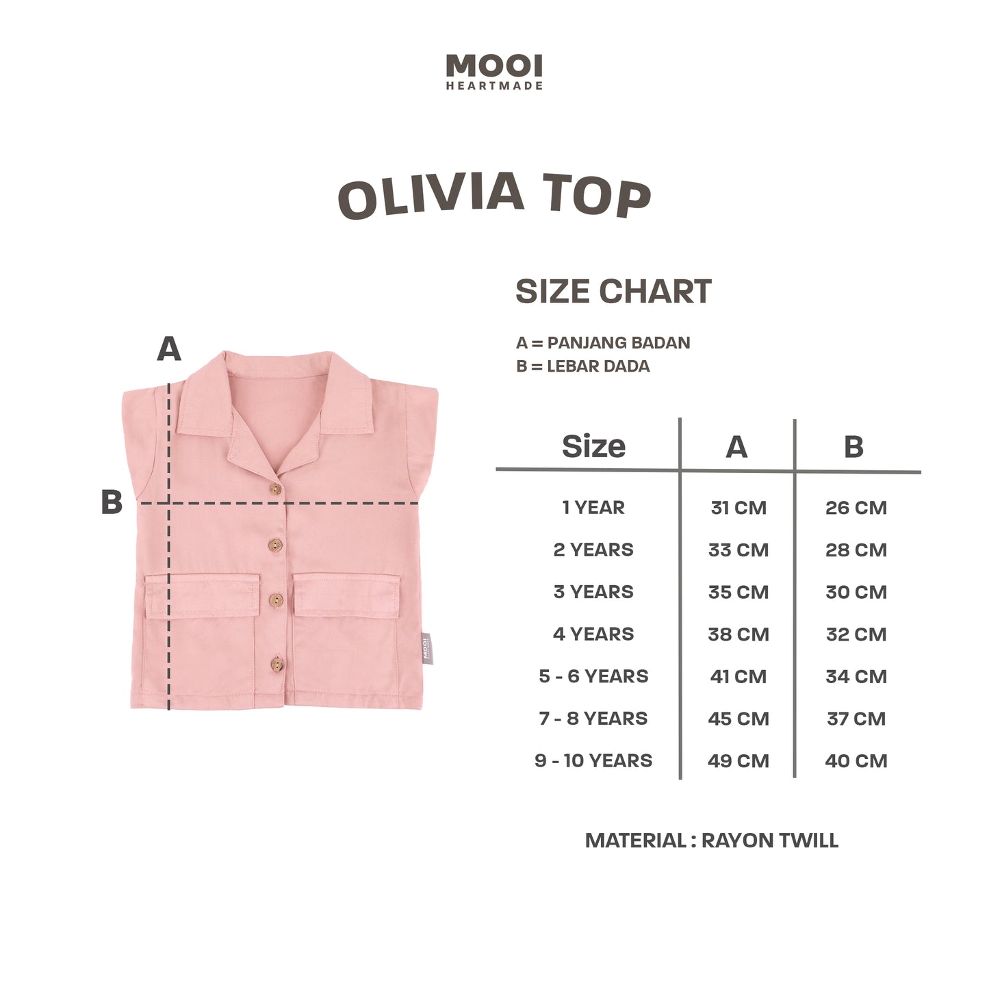Mooi Atasan Anak Perempuan Olivia Top