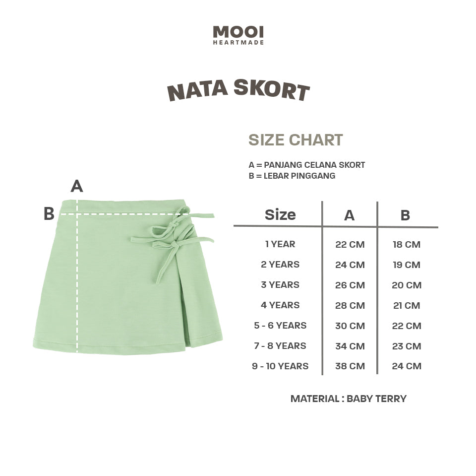 Mooi Rok Celana Skort Anak Perempuan Nata Skort Pants