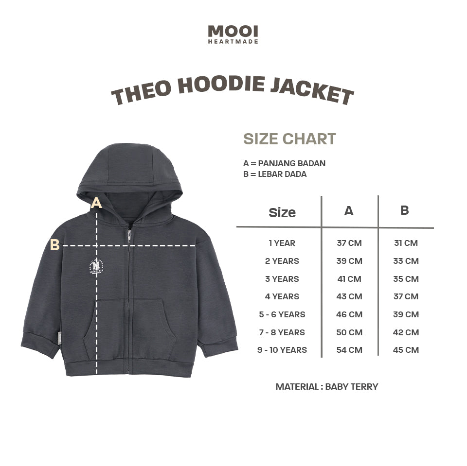 Mooi Atasan Hoodie Panjang Anak Theo Hoodie Jacket