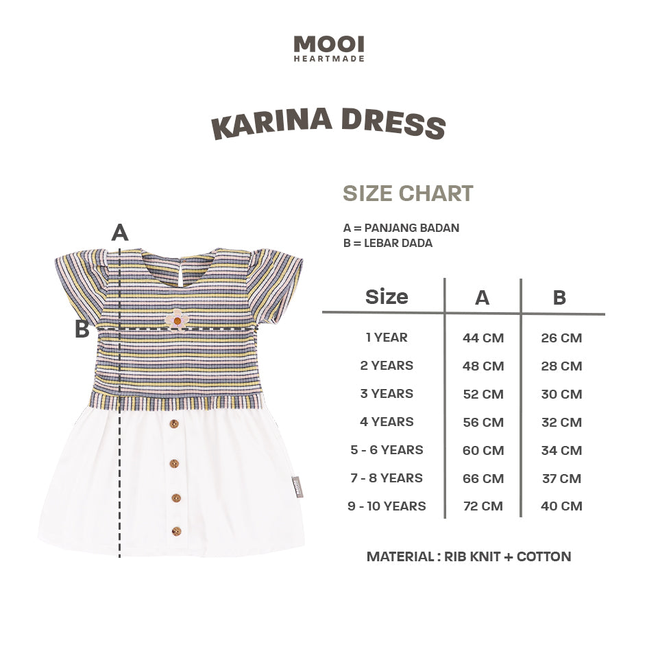 Mooi Dress Anak Perempuan Karina Rib Striped Dress