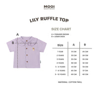 Mooi Atasan Anak Perempuan Lily Ruffle Top