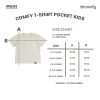 Mooi Kaos Anak Pocket Unisex Comfy T-Shirt Pocket Kids