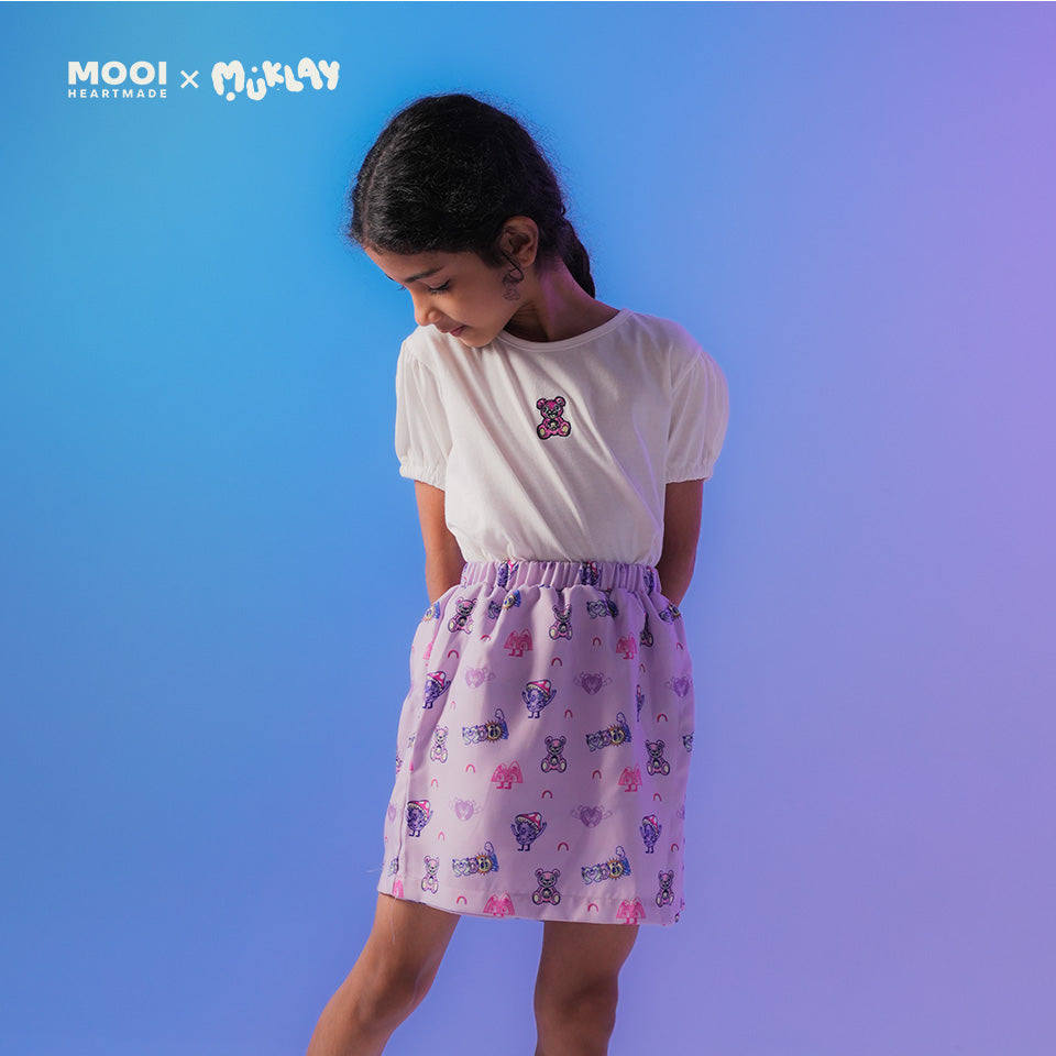 Mooi X Muklay Setelan Anak Perempuan Alena Skort Set