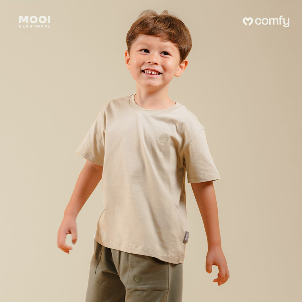 Mooi Kaos Anak Unisex Laki Laki Perempuan Comfy T-Shirt Basic Kids