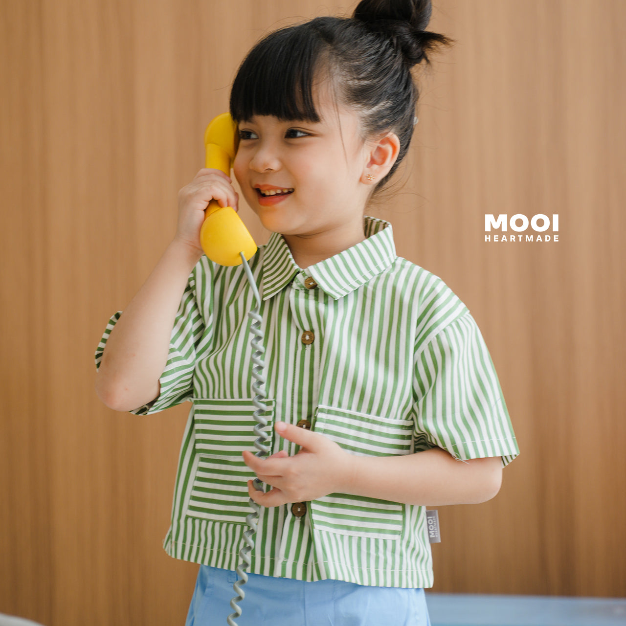 Mooi Kemeja Anak Perempuan Liora Striped Shirt