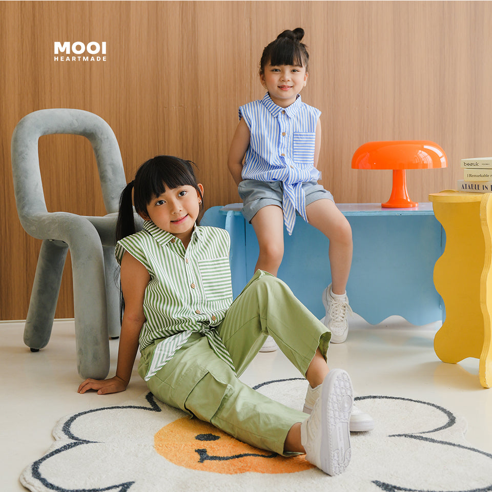 Mooi Kemeja Anak Perempuan Elicia Striped Shirt