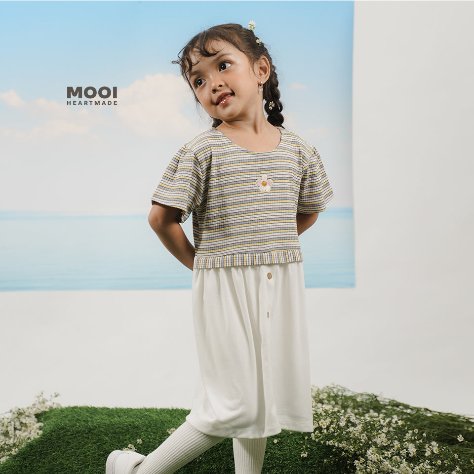 Mooi Dress Anak Perempuan Karina Rib Striped Dress