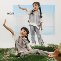 Mooi Atasan Anak Perempuan Chisa Rib Striped Tee