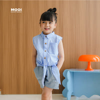 Mooi Kemeja Anak Perempuan Elicia Striped Shirt