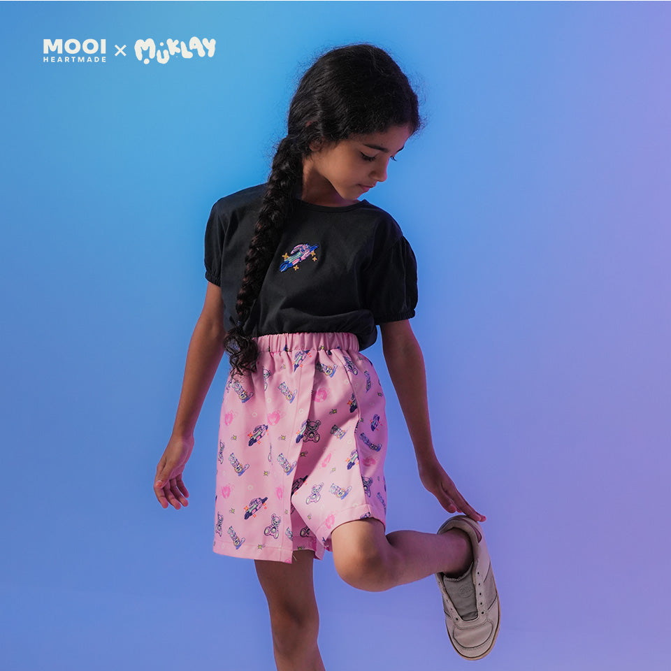 Mooi X Muklay Setelan Anak Perempuan Alena Skort Set