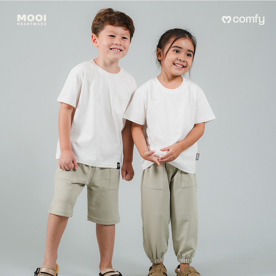 Mooi Kaos Anak Unisex Laki Laki Perempuan Comfy T-Shirt Basic Kids