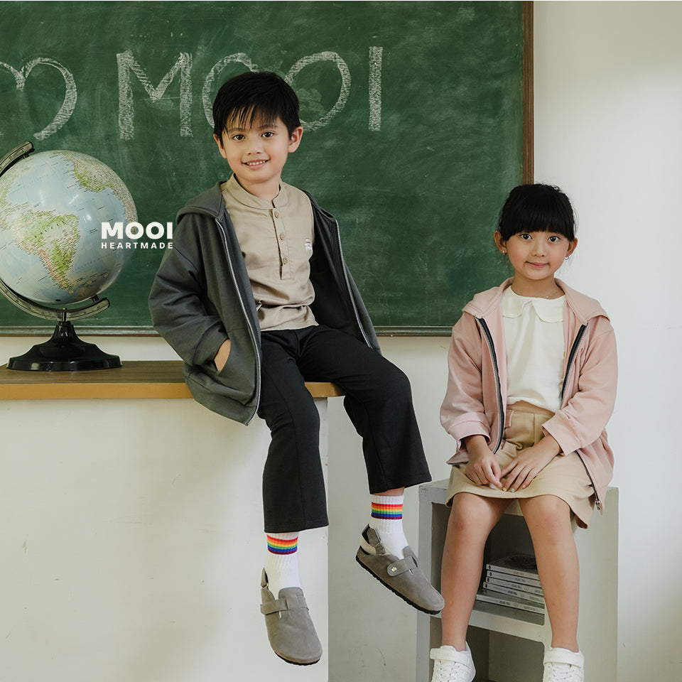 Mooi Atasan Hoodie Panjang Anak Theo Hoodie Jacket