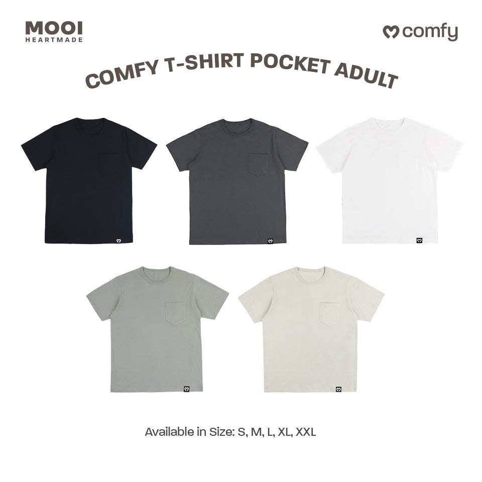 Mooi Kaos Dewasa Unisex Laki Laki Perempuan Kantong Comfy T-Shirt Pocket Adult Cowok Cewek