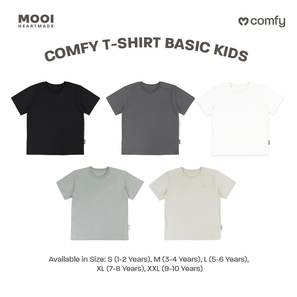 Mooi Kaos Anak Unisex Laki Laki Perempuan Comfy T-Shirt Basic Kids