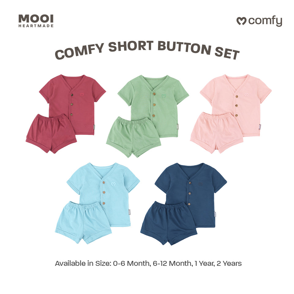 Mooi Setelan Pendek Bayi Comfy Baby Short Button Set