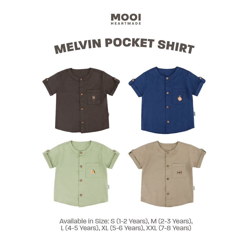 Mooi Kemeja Anak Laki – Laki Melvin Pocket Shirt