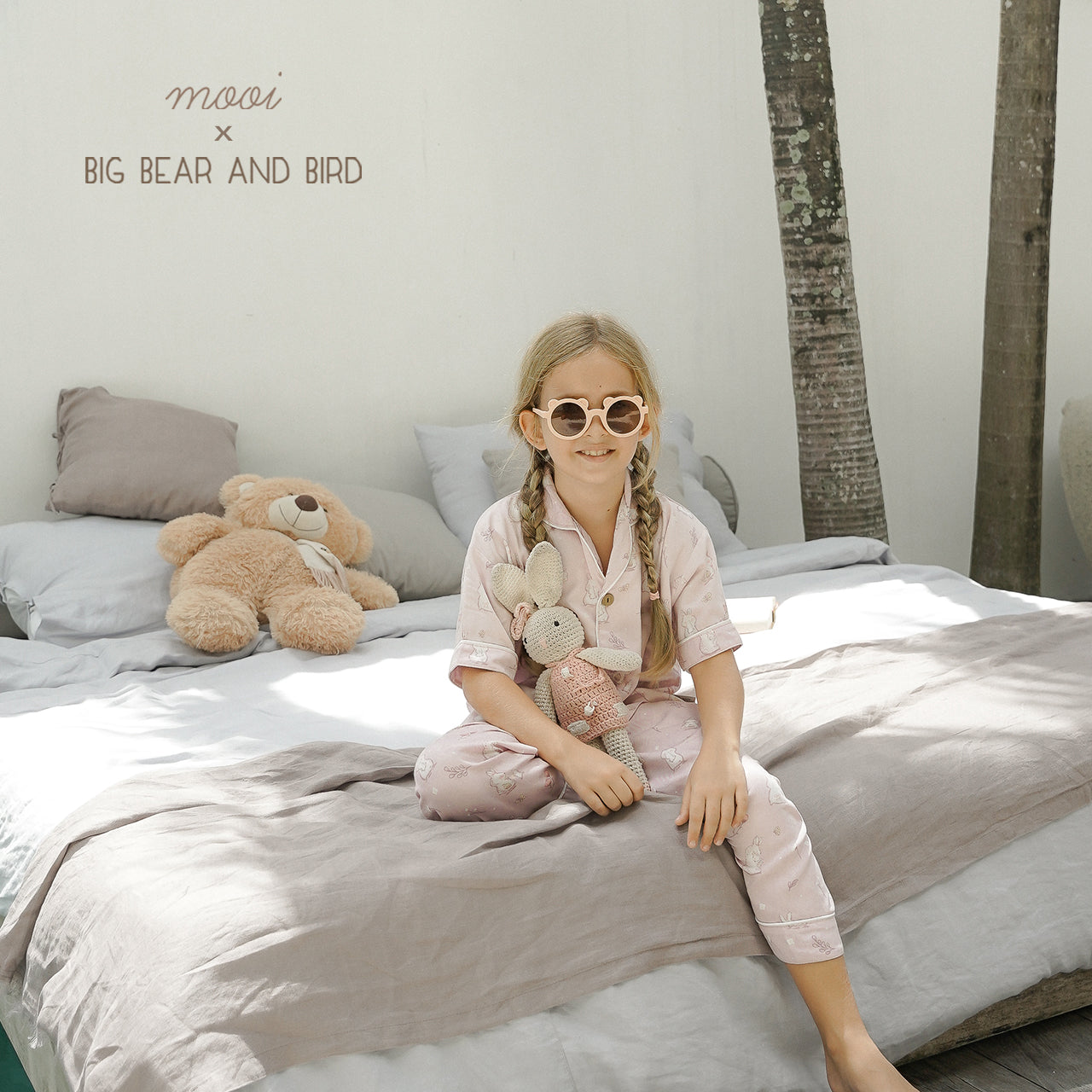 Mooi x Big Bear & Bird Piyama Anak Baju Tidur Anak Short Pajamas Kids