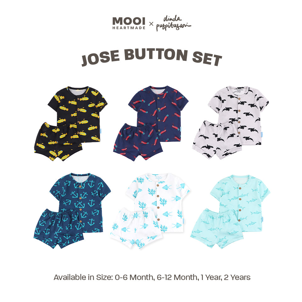 Mooi X Dinda Puspitasari Setelan Bayi Jose Button Set