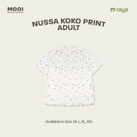 Mooi x Nussa Koko Print Adult Atasan Pria Kemeja Pria Raya Collection
