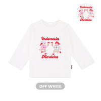 Mooi Merdeka Kaos Kemerdekaan 17 Agustus T-shirt Anak Merdeka Long Sleeve Tee Indonesia Merdeka